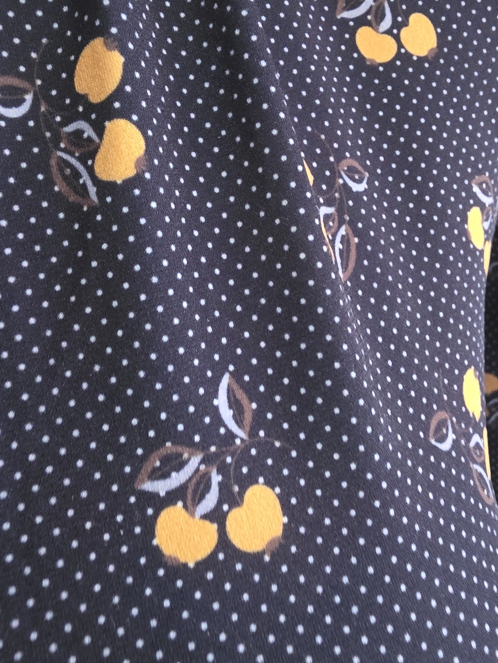 French Connection Aventine Lemon Print Polka Dot Dress Navy Size  O - Picture 6 of 11
